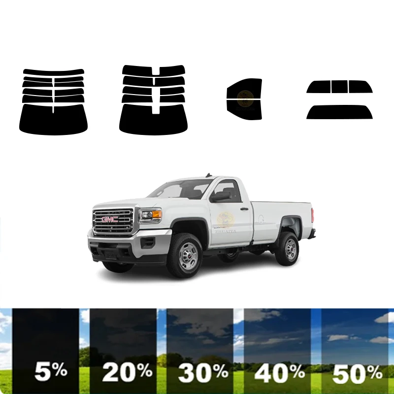 

precut Removable Window Tint Film For Car 100% UVR 5%-35%VLT Heat Insulation Carbon ﻿For GMC SIERRA 2500 2 DR PICKUP 2015-2019