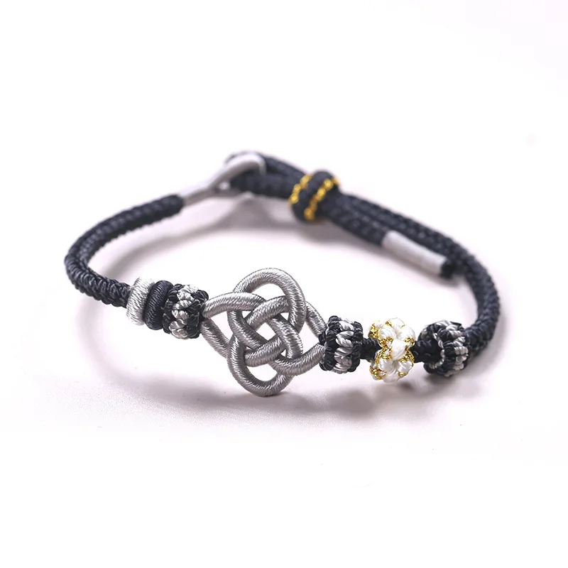 Chinese Ethnic Style Trendy Men\'s and Women\'s Couple Student Woven Rope Bracelet Handmade Woven Lucky Prayer Red Rope Hand Rope