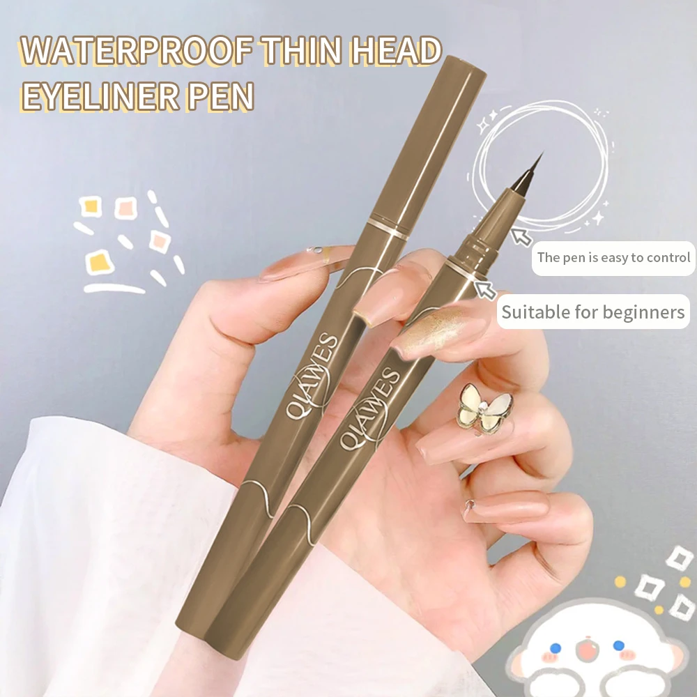 Penna per Eyeliner liquido a testa sottile impermeabile Quick Dry Matte Black Brown Natural Eye Liner Pencil Smooth Eye trucco coreano per le donne