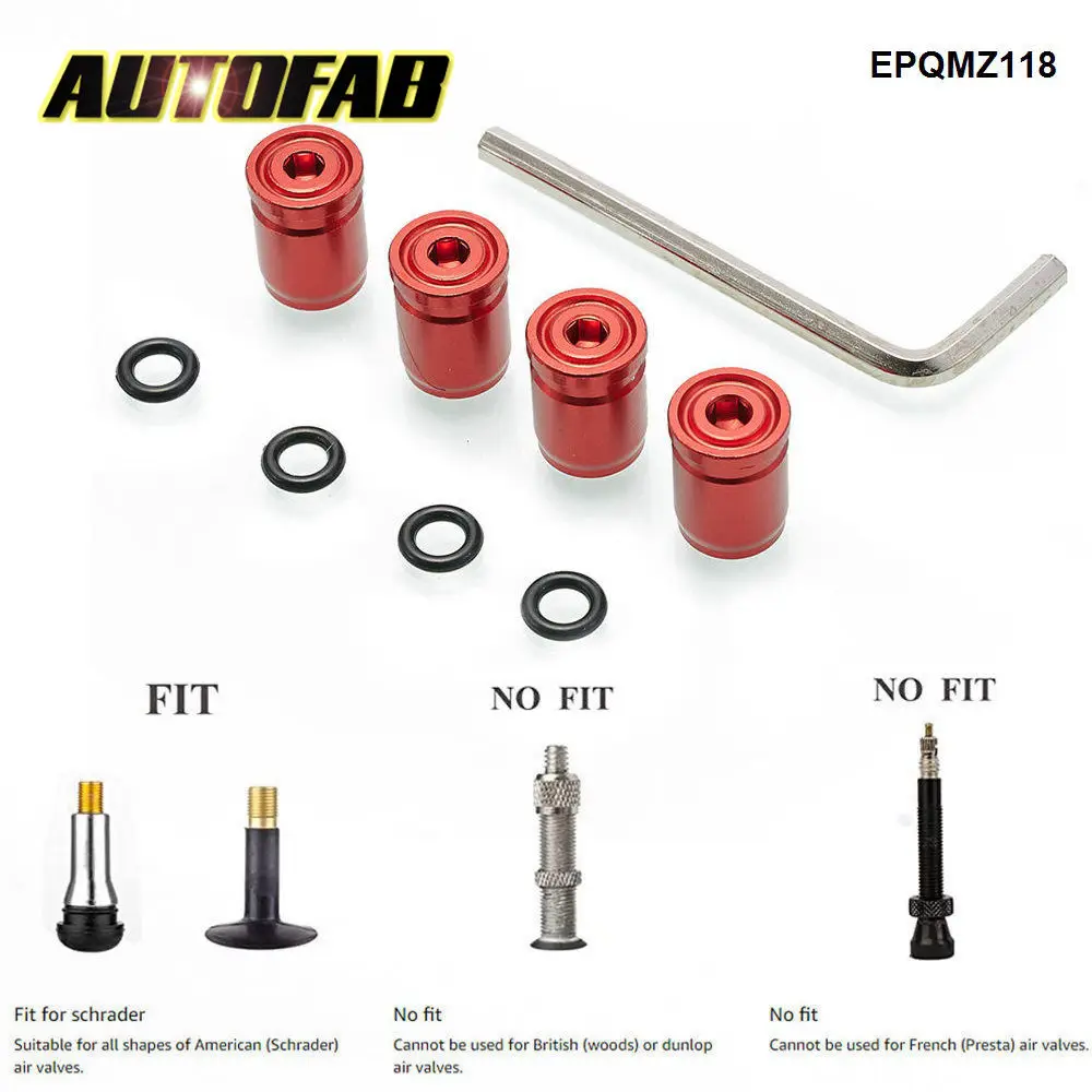 AUTOFAB 4PCS/PACK Anti-Theft Dust-Proof Aluminum Car Tire Valve Stem Caps Auto Wheel Tyre Air Stems Cover EPQMZ118