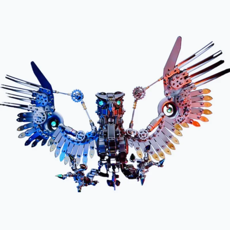 3D Metal Gyrfalcon Eagle Model Kits DIY Assembly Toy Steampunk Falcorusticolus Puzzles Toys for Adults Teens - 1800+PCS