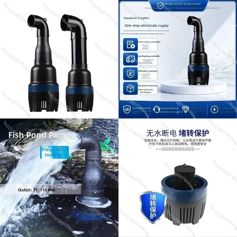 High Flow Submersible Water Pump for Koi Fish Pond Circulation Frequency Conversion Variable Speed Quiet Operation for Garden