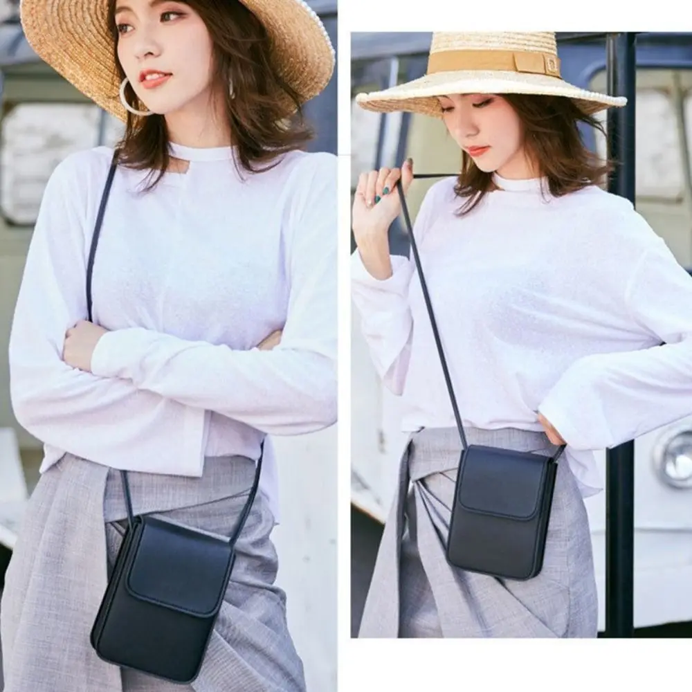 6 Colors Shoulder Messenger Bag Cute Multifunctional PU Leather Handbags Mini Mini Phone Bag Women