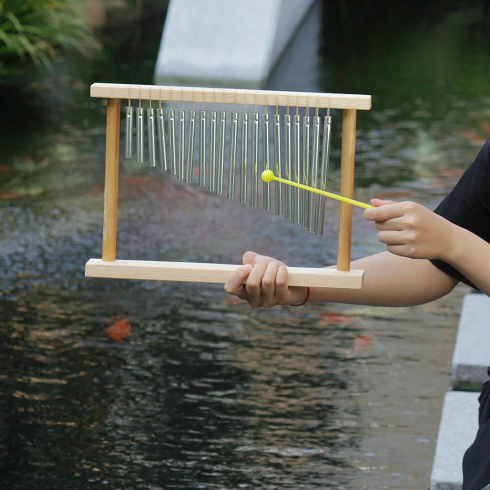 

LALADEFIEE 1 Set 20 Tone Wind Chimes Eastern Energy Basswood Hand Bell Outdoor Tuned Silver