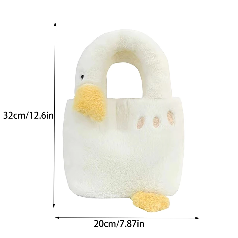 New Cute Cartoon Big White Goose Plush Doll borsa a tracolla di grande capacità borsa a tracolla Girly Tote Bag divertente borsa creativa regali di compleanno