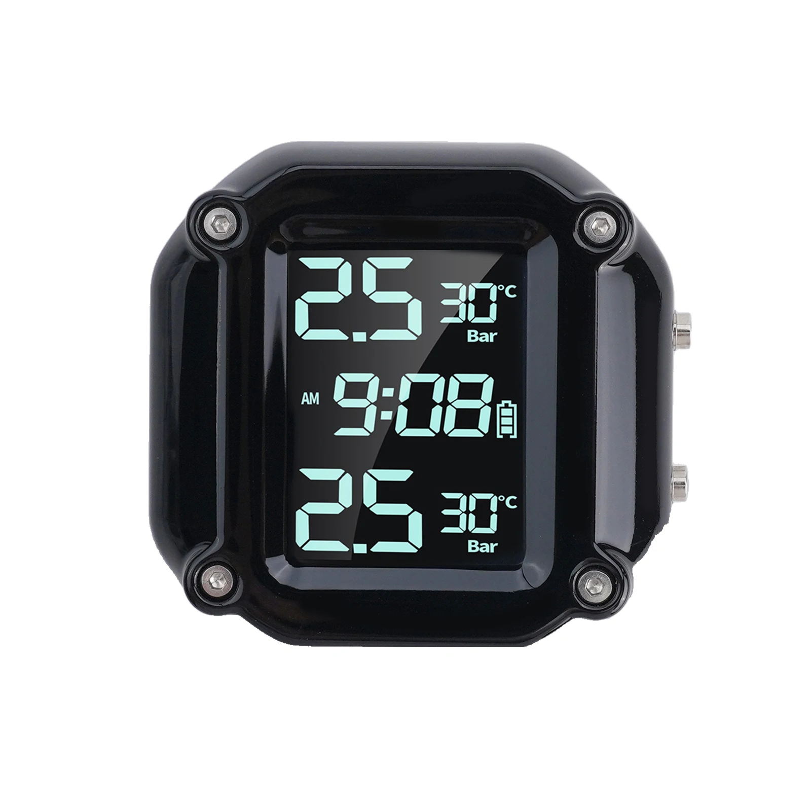 

Беспроводная система контроля давления в шинах мотоцикла TPMS, 2 внешних датчика давления в шинах, мощность TPMS, монитор сигнализации давления в шинах