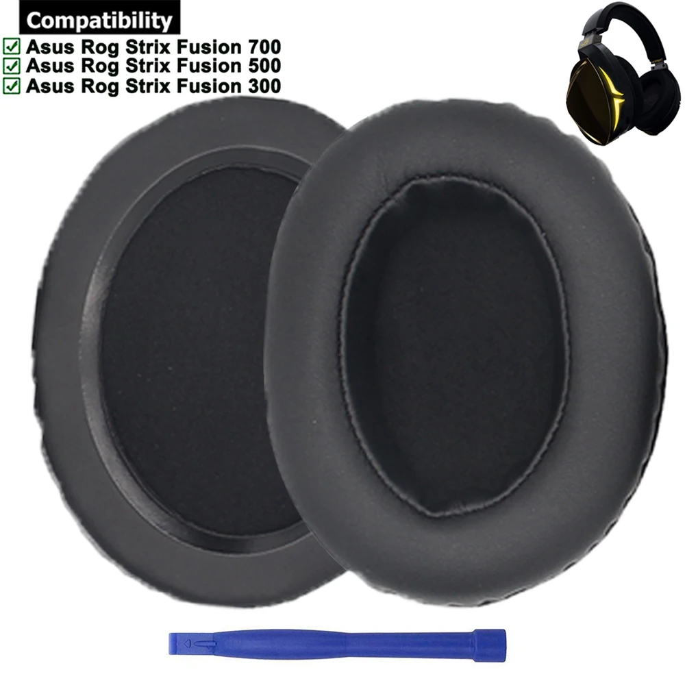 1Pair Replacement Mesh Protein Leather Earpads Ear Pads Soft Cushion Sponge for Asus Rog Strix Fusion 300 500 700 Headsets