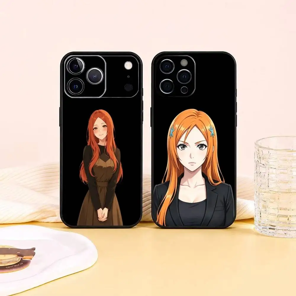 BLEACH Orihime Inoue Phone Case For iPhone 17,16,15,14,13,12,11 Plus,Pro Max,XS,Soft Silicone Black Cover