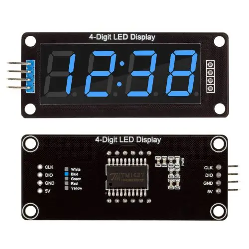 0.56 inch TM1637 LED Display Module 4 Digit 7 Segment Time Clock Indicator Tube Module Red Blue Green Yellow White for Arduino