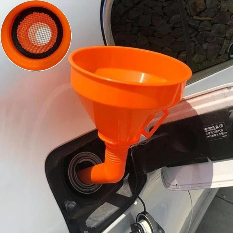 

Car Motorcycle Refueling Funnel with Filter Handle Motorbike Refuel Gasoline Engine Oil Funnel Plastic Car Funnels Filling Tool