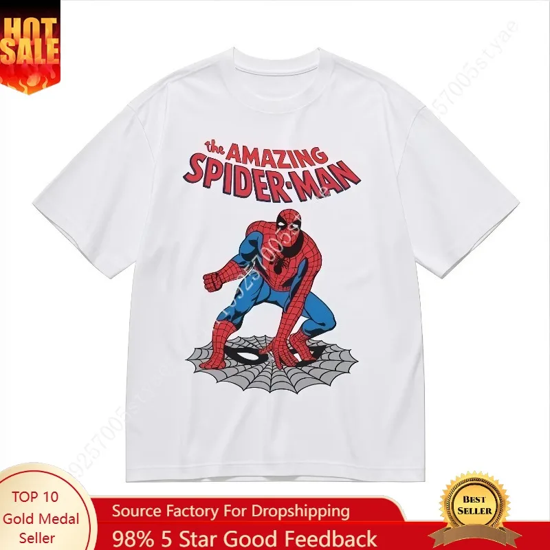 

Marvel Amazing Spider-Man T-Shirt - Short Sleeve Summer Tee for Fans, Vibrant Avengers Graphics, Casual Menswear Cosplay
