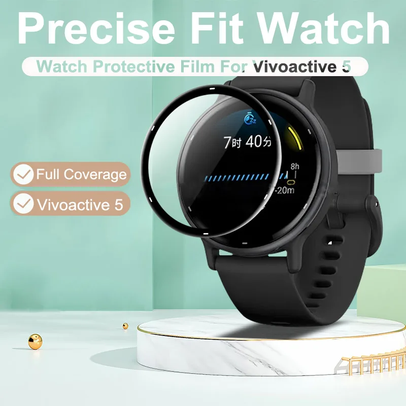 Soft Screen Film For Garmin Watch Vivoactive 5 Ultra-thin Protector Fiberglass Protective Full Cover HD Film Garmin Accessories