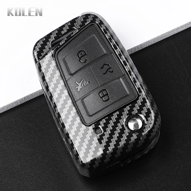 ABS Carbon Fiber Style Car Key Case Cover For VW Volkswagen Golf 7 MK7 Tiguan MK2 For Seat Ateca Leon FR Ibiza For Skoda Octavia