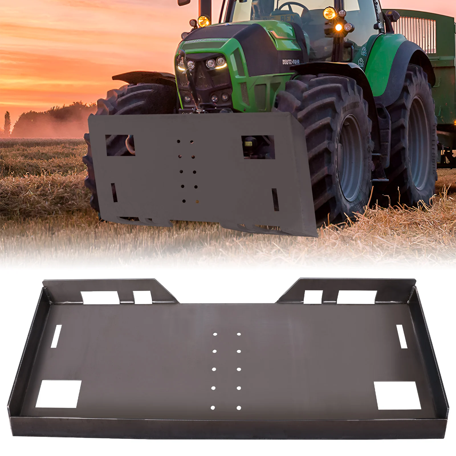 Heavy-Duty Skid Steer Mount Plate with Versatile Compatibility, Easy Installation, and Robust Construction - 66.6lbs