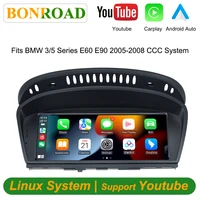Bonroad 8,8 pulgadas inalámbrico Apple CarPlay Android Auto para BMW 3/5 Series E60 E61E62 E63 E90 E91E92 E93 CCC para Youtube