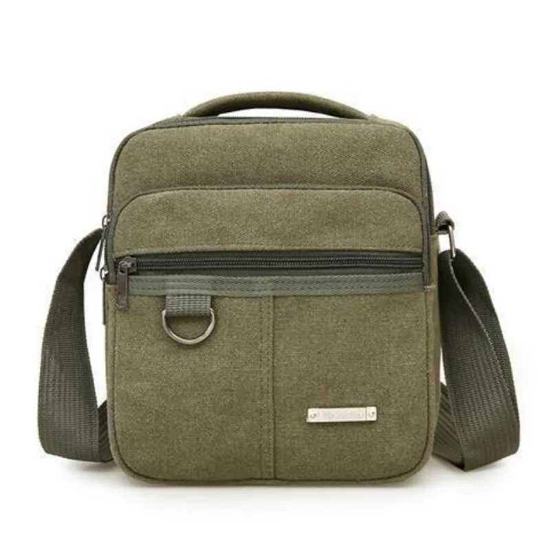 Canvas Shoulder Bags Men Korean Style Fashion Business Large Capacity Crossbody Bag Traveling All-match Multi-function Chic Ins