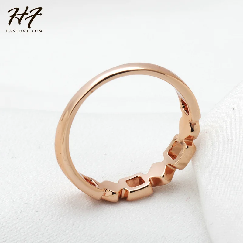 Top Quality Concise Crystal  Ring Rose Gold Color Austrian Crystals Full Sizes HotSale R197