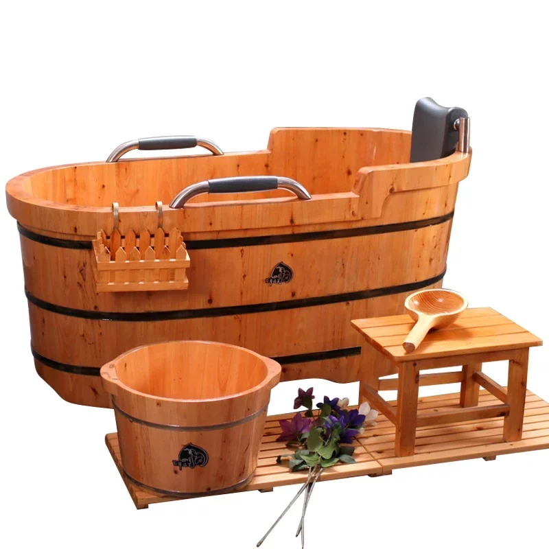 Cedar bath wooden barrel adult solid wood bath tub