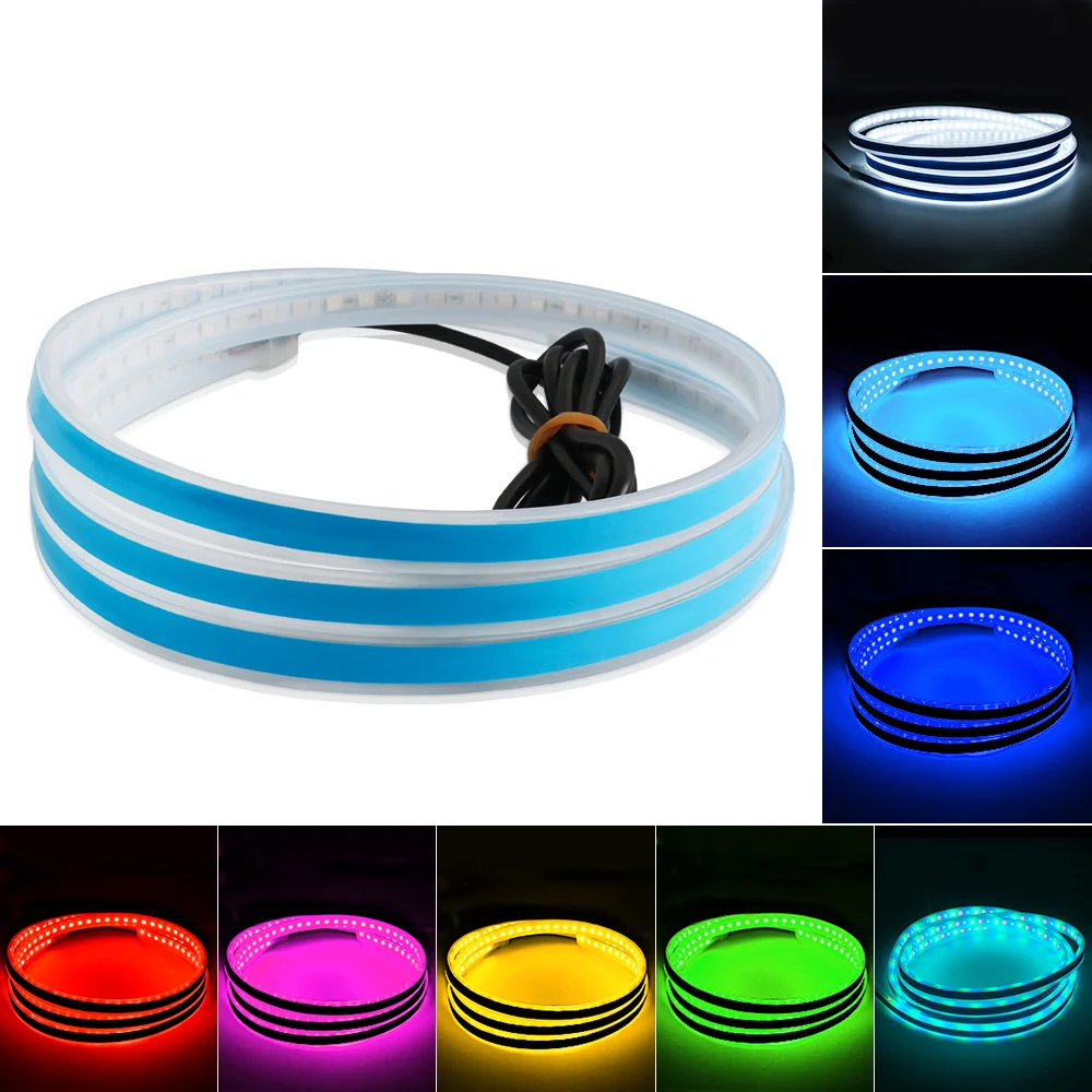 Car Hood Atmosfera LED Light Strip, Impermeável, Auto Decoração Exterior, Iluminação Faróis Decorativos, Lâmpada Ambiente, Universal, 12V