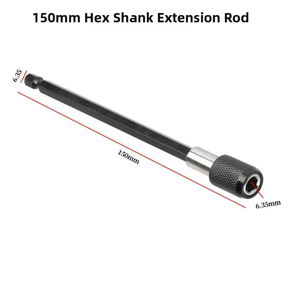 1/4-Inch Hex Shank Drill Bit Extension 60-150mm Length Range Quick Release Design Magnetic Screwdriver Adapter Extension Rod