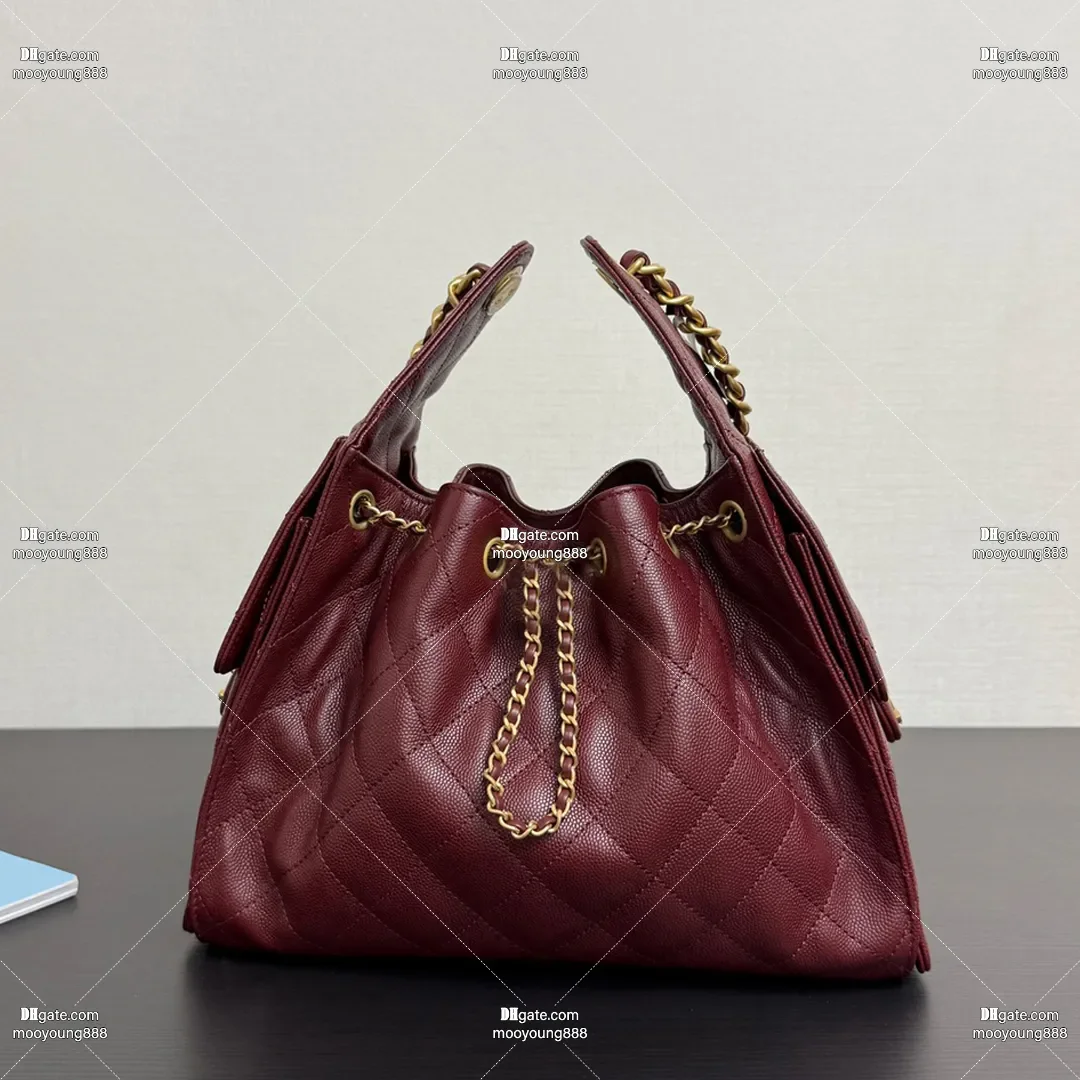 12A Upgrade Mirror Quality Designer 25 Bag Small Medium Shopping Bags Caviar Leather Hobo Handbags for Travel Quilted Shoulder C