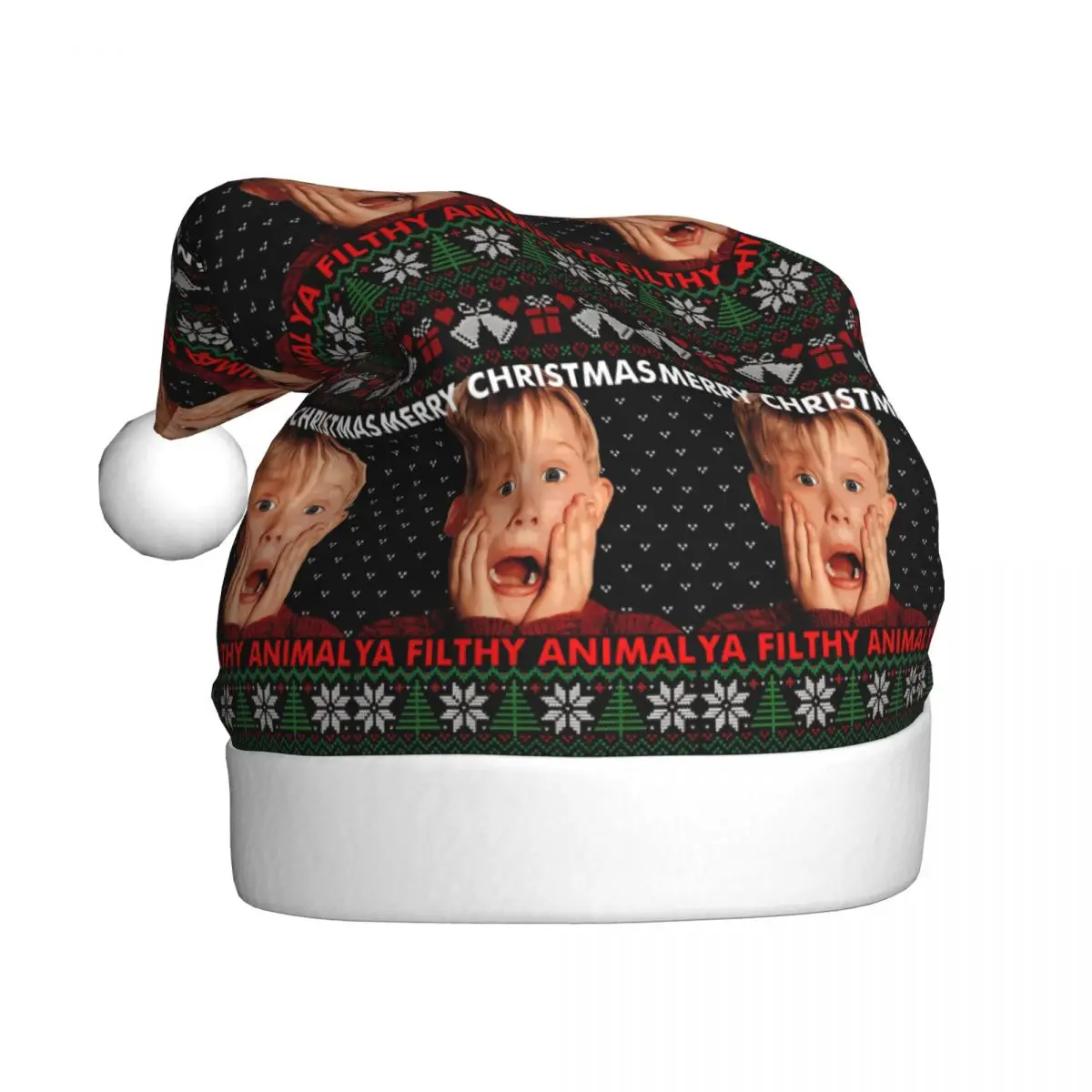 Meme Kevin Home Alone Christmas Hat for Adult Men Women Santa Hat Cap Christmas Party Decoration Gift