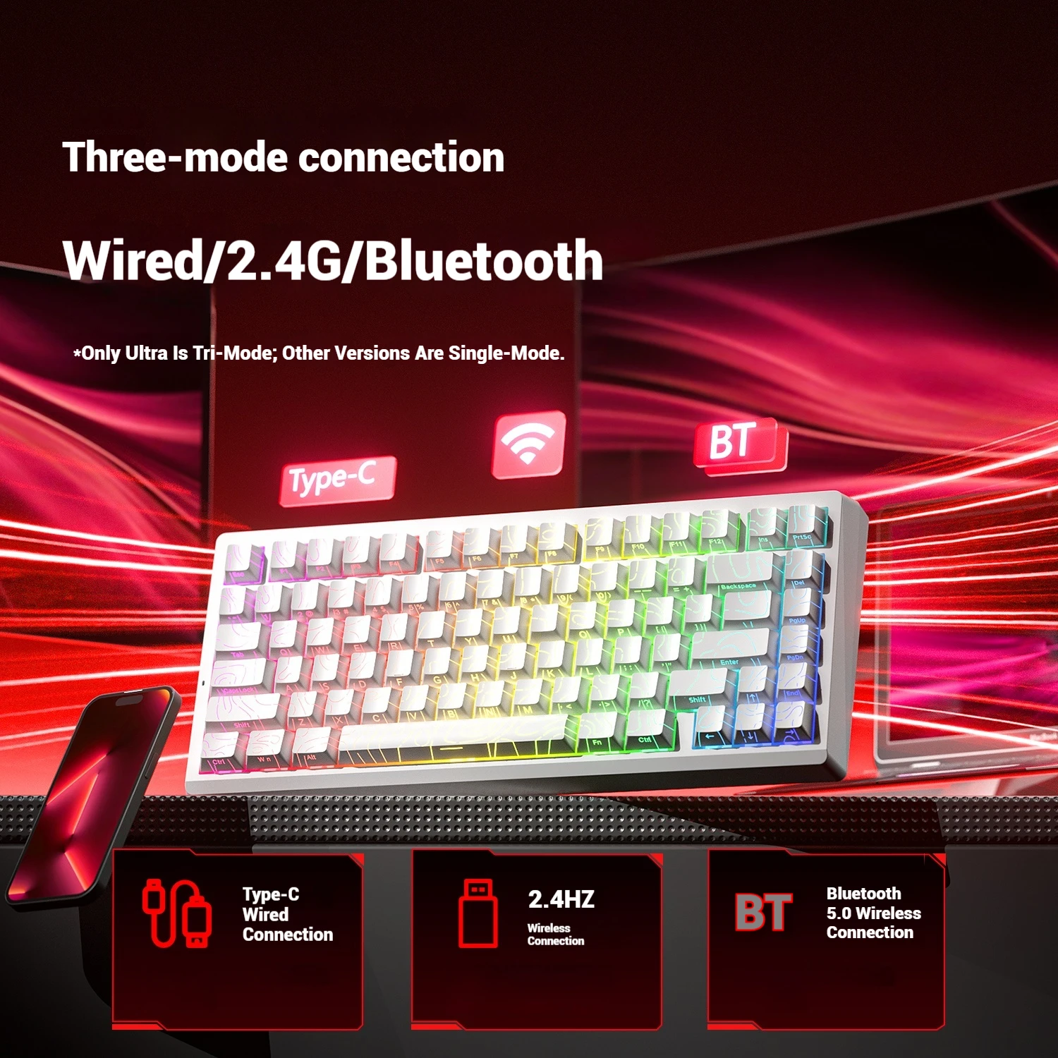 LEOBOG A80RT لوحة مفاتيح مغناطيسية 8000 هرتز للألعاب مخصصة ميكانيكية كاملة المفتاح قابلة للتبديل السريع FPS 0.01 مللي ثانية وقت الاستجابة مرحبا فاي