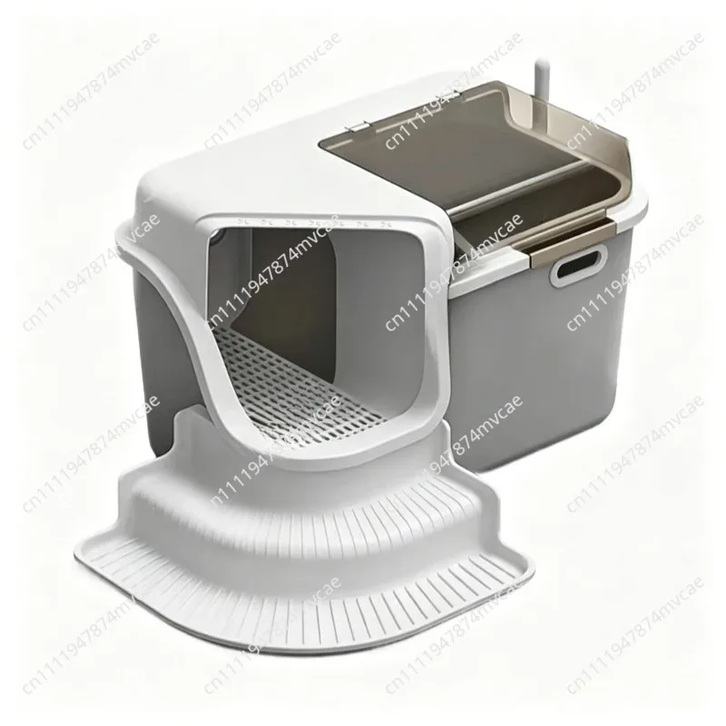 suitable-for-corridor-cat-litter-box-fully-enclosed-oversized-anti-splash-deodorant-flip-cover-and-raised-cat-toilet