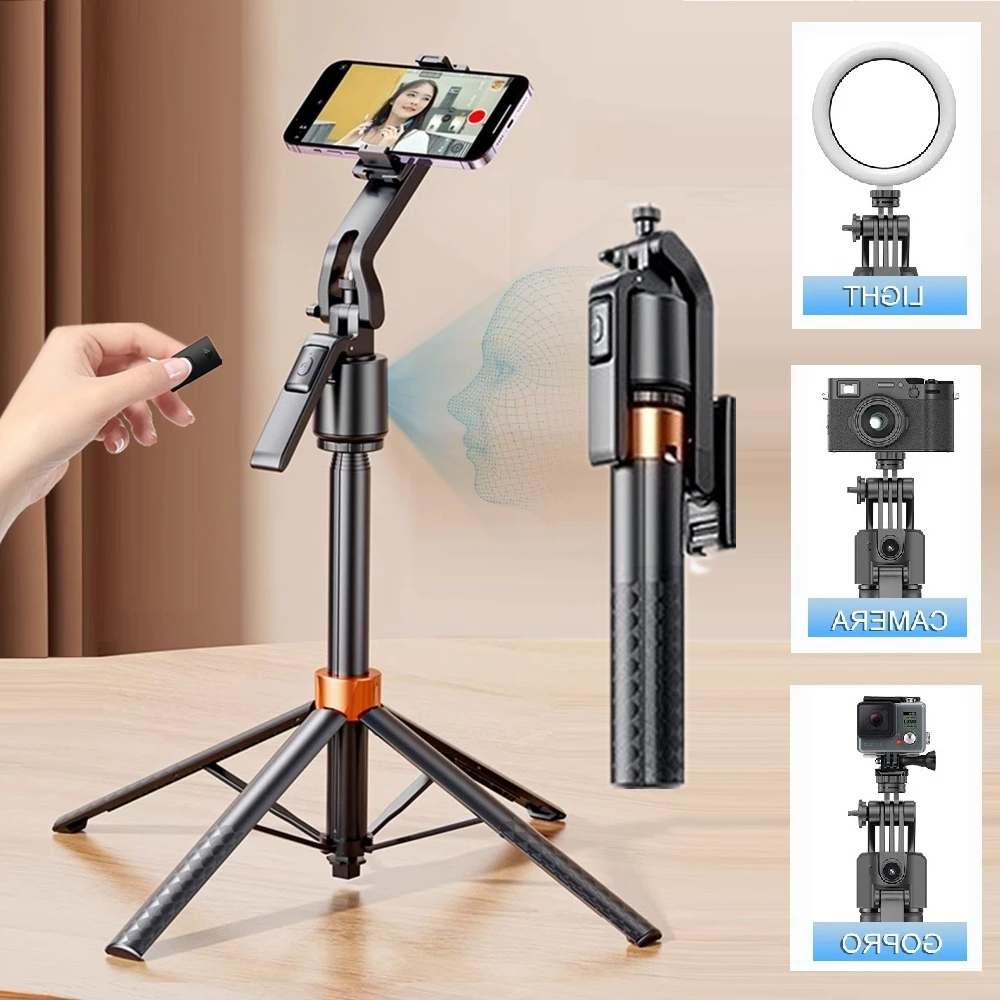 180cm/70.9in Portable Auto Face Tracking Mobile Gimbals Stabilizers Wireless Selfie Stick Tripod for Phone GoPro Action Camera