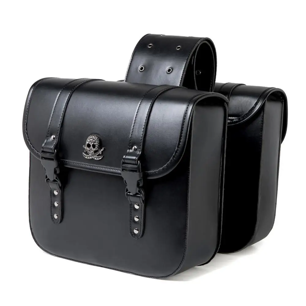 1 pair Side Bags Black Skull Knight Box Steampunk Cosplay Accessories Medieval Locomotive Bag Retro Motorcycle Side Bag Punk