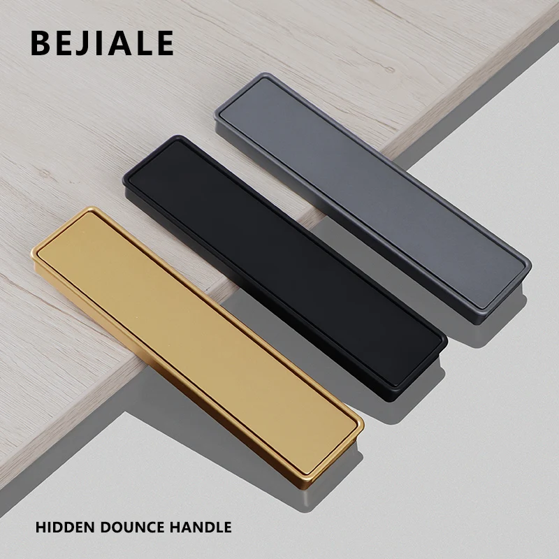 Embedded Hidden Bounce Handle Sliding Door Cupboard Door Handle Closet Drawer Tatami Golden Cabinet Invisible Handle