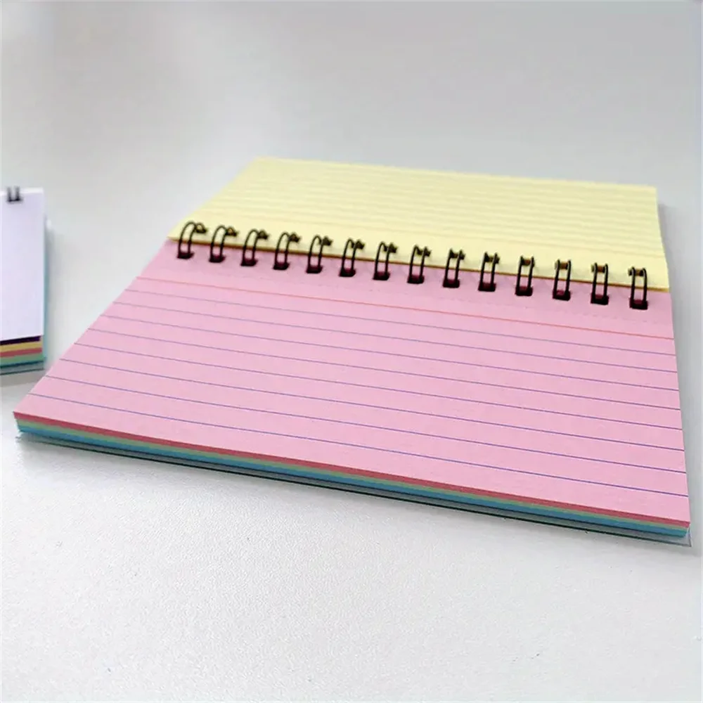 Rainbow-Themed Minimalist Spiral Notebook: Portable, with Dividers for Organized Note-Taking in School & Office