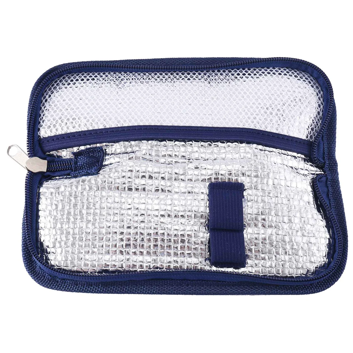 Portable Insulin Cooler Bag Diabetic Insulin Travel Case Cooler Pill Box Aluminum Foil Ice Bag (Navy Blue)