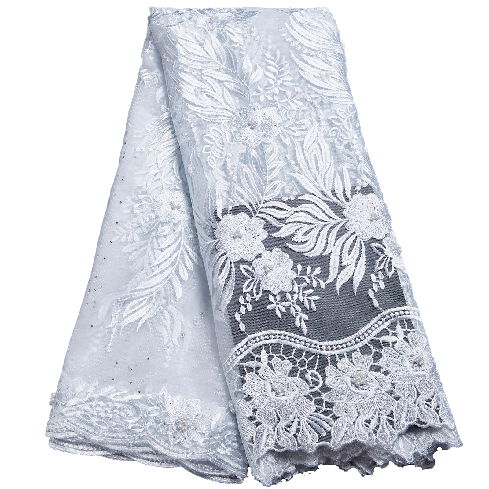 2025 African Mesh Sequin Lace Fabric 5 Yards High Quality French Tulle Lace Nigerian Luxury Sequins Fabric For Women Party Dress
