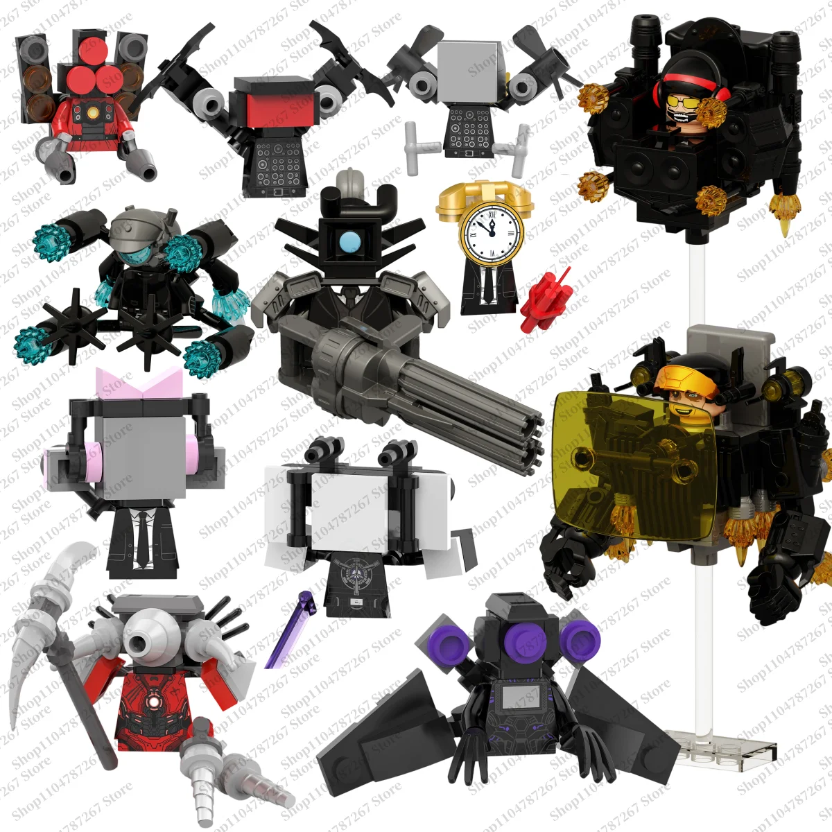 ตัวต่อฮอตบล็อก ตัวต่อสกิบิดิ ทอยเล็ต ตัวละครคลาสสิก ไททัน คล็อคแมน ดัชเชส ตุ๊กตาโมเดล 3 มิติสำหรับเด็ก ของขวัญวันหยุด