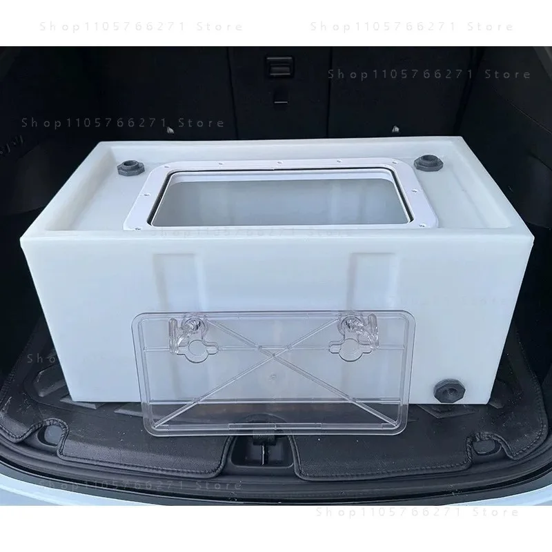 Live Fish Transportation Modification Anti Overflow Water Tank Small Car Trunk 40LL Horizontal Flip Fish Hatching Fish Box