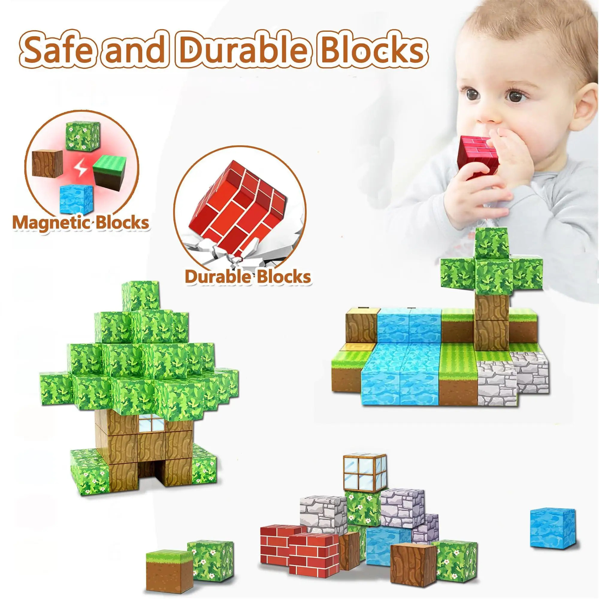 Magnetic Building Blocks Mine Magnet World Edition, Magnetic Toys for Boys and Girls Age 6+ Years Old, Montessori Sensory Toys