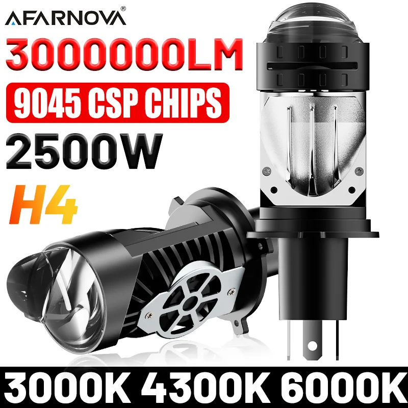 

1500W H4 Bi LED Линза проектора Светодиодные автомобильные фары Лампы 3000K 4300K 6500K Турбола Двойные дальние ближние фары Plug&Play 12V 24V