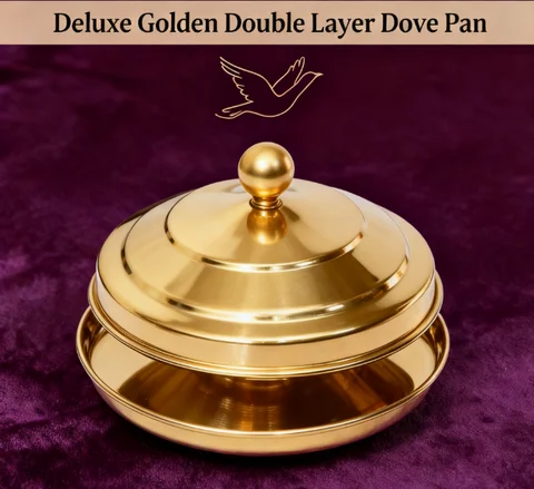 Deluxe Golden Double Layer Dove Pan for Magicians Stage Illusions Magic Tricks Gimmick Prop Accessory for Performers