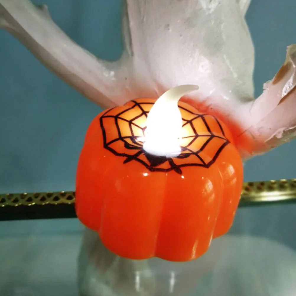 

12 Pcs LED Jack-o-lantern Halloween Party Lamp Pumpkin Tea Light Electronic