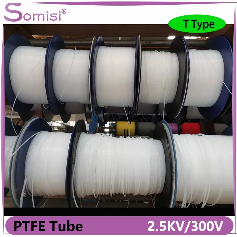 

1M PTFE Tube 30T~2T/2.5KV 300V F46 Insulation overheat Protector transfer hose corrosion resistance/high hardness Cable Wrap