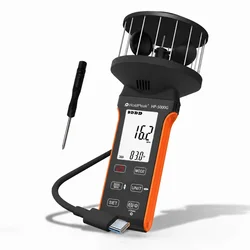 Anemómetro Digital Portátil de 4 Copas 360° °   Medidor de Velocidad del Viento, Anemómetro de Alta Precisión con Temperatura (±5%) ℃ / ℉ ), MAX/AVG para la grabación