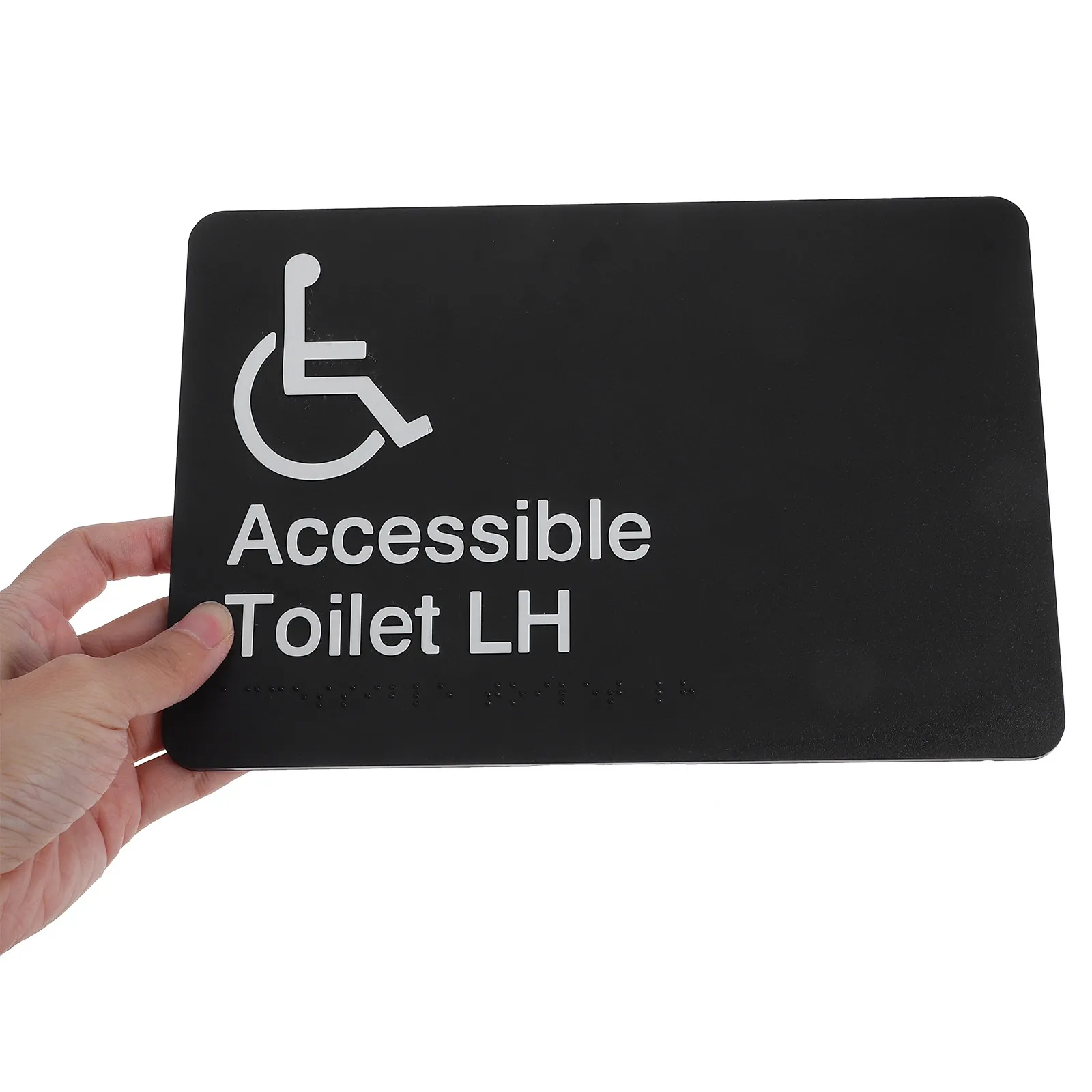 Disabled Restroom Sign Tactile Braille Wall Mounted ABS Sign for Office Apartment Hospital Airport Public Space Accessibility