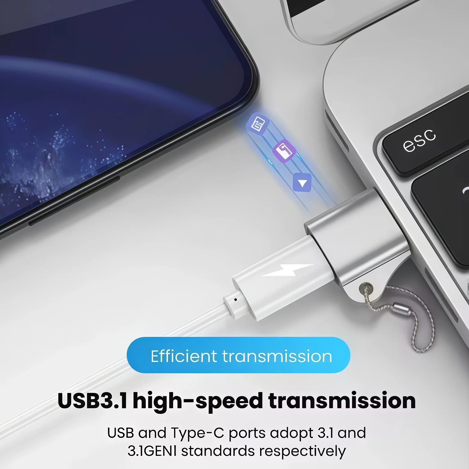 USB 3.1 OTG Adapter Type C Female to USB-A Male Converter 10Gbps Data Transfer USBC Connector