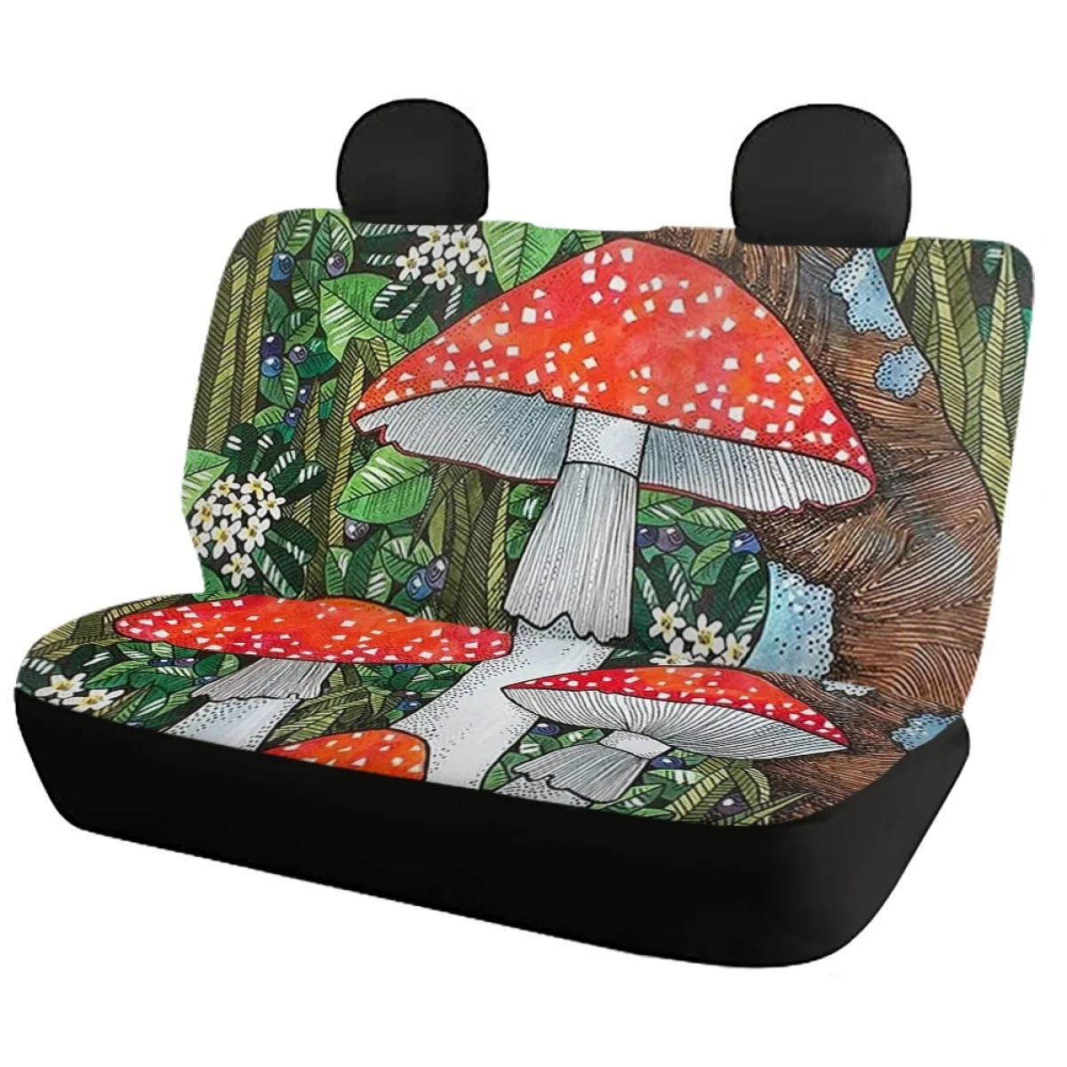 Magic Mushroom Landscape Car Interior Seats Cover Protector Universal Auto Seat Covers Vehicle Full Set Protector Interior