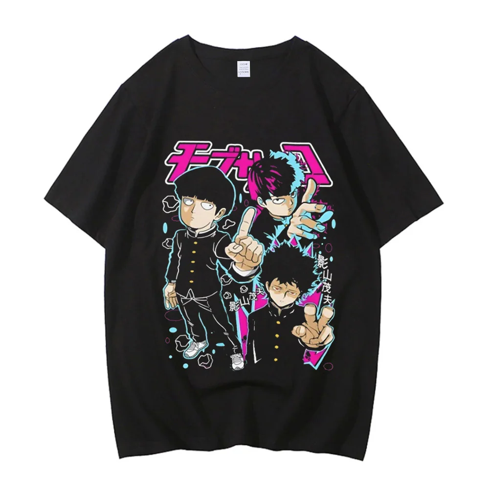 Mob Psycho 100 cotton t-shirt teen Digital graphic Y2k Pop Culture Punk t shirt harajuku women Retro kawaii 80s Breathable