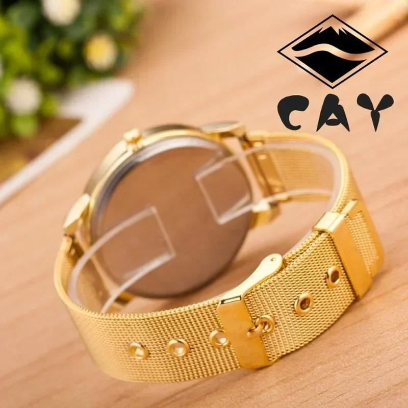 Luxury Watches Women Crystal Golden Brand Stainless Steel Bracelet Analog Quartz Wrist Watch Dress Clock