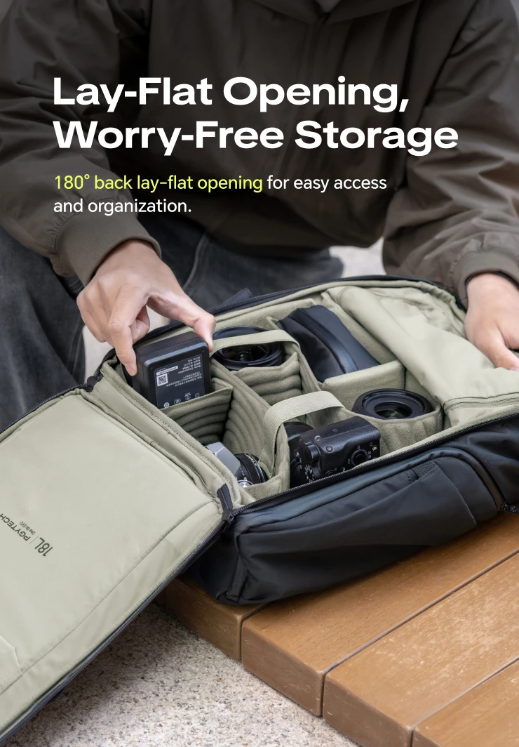 PGYTECH OneGo Roamer Kamera-Rucksack 18L, Wasserabweisender Casual Tote-Rucksack mit Doppeltragegurt, Passend für DSLR/Spiegellose Kameras – Detail 4