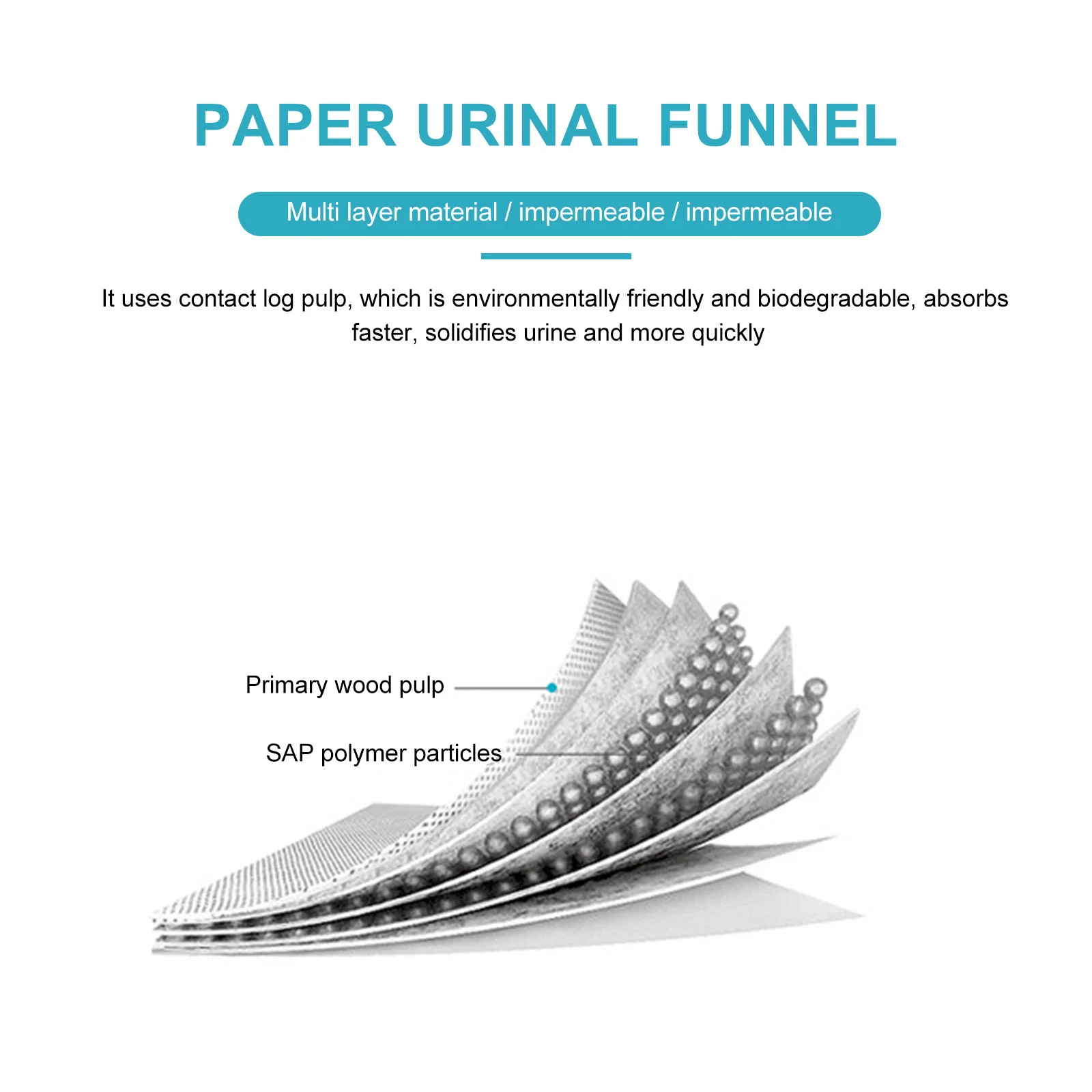 Paper Urine Funnel Portable Urinal Pregnant Woman Travel Hydrophobic Female Urination Device