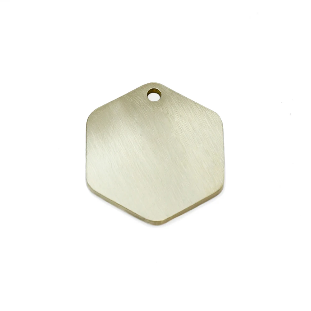 

10pcs Hexagon Metal Stamping Blanks for Engraving Brass Dog Tags 14Ga.